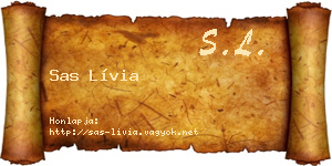 Sas Lívia névjegykártya